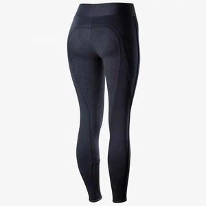 Culotte d'équitation taille haute en silicone intégral bordeaux avec compression et poche latérale - Product Image 6