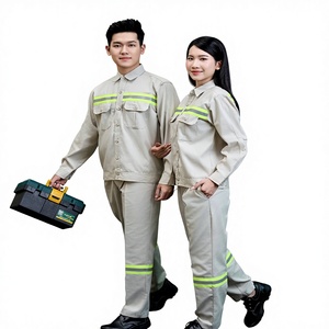 ชุดยูนิฟอร์มทำงานแบบมองเห็นได้ชัดเจนสำหรับผู้ชาย แขนยาว ผ้า TC |   ทนทาน สวมใส่สบาย ระบายอากาศได้ดี ป้องกันรอยยับ FMF เวียดนาม - Product Image 6