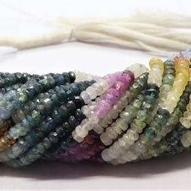 Cuentas Redondas Facetadas de Zafiro Multicolor Natural de 4MM, Cuentas de Zafiro Multicolor, Cuentas de Piedras Preciosas Arcoíris para Hacer Joyas y Collares - Product Image 3