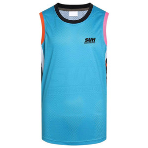 เสื้อบาสเก็ตบอลตาข่ายแขนกุด ระบายอากาศได้ดี เป็นมิตรกับสิ่งแวดล้อม แห้งเร็ว คอกลม สำหรับผู้ใหญ่ เนื้อผ้าดีที่สุด ใส่สบาย เหมาะสำหรับฤดูร้อน - Product Image 1