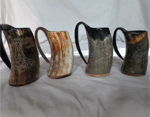 Taza para Beber Hecha a Mano con Cuerno de Búfalo, Diseño Rústico Natural, Pulida, Duradera, Artículo de Colección, Artesanía - Product Image 3