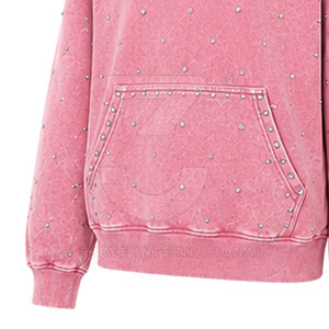 Sudaderas Personalizadas de Invierno para Mujer, 100% Algodón, con Pedrería y Logotipo Frontal, MOQ Bajo y Servicio de Muestras Disponible - Product Image 4