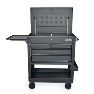 Chariot utilitaire CSPS 84 cm à 4 tiroirs en acier thermolaqué, capacité 320 kg, avec glissières à roulement à billes verrouillables à clé, durable, OEM - Product Image 5