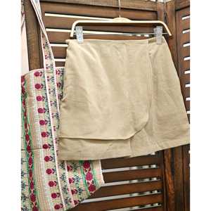 Faldas pantalón de pana color latte almendrado para mujer, elegantes faldas tipo suéter - Product Image 1