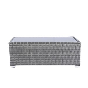 Juego de muebles seccionales de mimbre gris para patio, 8 piezas, sofá de jardín, una caja de almacenamiento, tapa de cristal transparente que incluye cojines negros - Product Image 6
