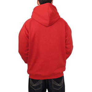 Sweat à capuche en molleton de coton mélangé de base de haute qualité hommes Logo personnalisé fermeture éclair poche kangourou thermique bouffée impression vert olive sweats à capuche - Product Image 6