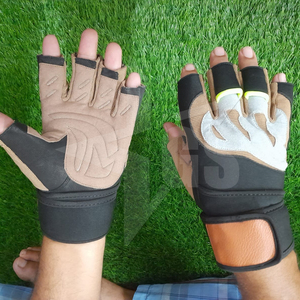 ถุงมือออกกำลังกายนีโอพรีนขายดี ป้องกันการลื่น สายรัดข้อมือปรับได้ ป้องกันรังสียูวี แบบครึ่งนิ้ว สำหรับยกน้ำหนักและออกกำลังกาย - Product Image 1