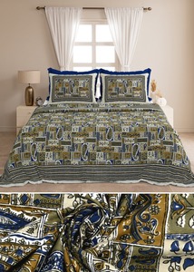 Hermosa Cubrecama de Algodón con Patrón Manthan, Estampada a Mano, Hecha en India, Juego de Ropa de Cama Boho, 300 Hilos, Resistente a la Decoloración, para Todas las Estaciones - Product Image 2