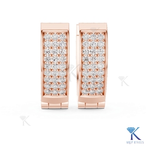 KRUP JEWELS Boucles d'oreilles classiques pour femmes en or blanc avec diamants cultivés en laboratoire, taille brillant, couleur E, pour tous les jours, mariage et fiançailles - Product Image 3