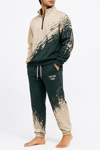 Custom Men's Hooded Tracksuit <b>Set</b> <b>Paint</b> Splatter Print Full Sleeve Casual Sportswear With Drawstring Pants Custom Logo - Product Image 2
