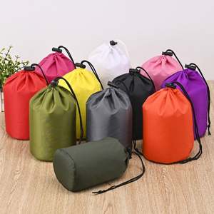 Custom Logo Casual Eco-Friendly Polyester Nylon Waterproof Storage <b>Snap</b> <b>Hook</b> Drawstring Round Bottom Package Dust Proof Bag - Product Image 1