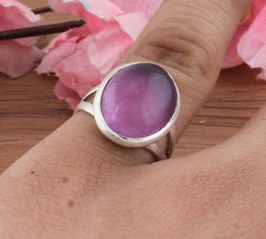 Real Turquoise Sterling Silver Bezel Setting <b>Ring</b> Healing <b>Crystal</b> Boho Adjustable Wedding Party Jewelry Spiritual Gift - Product Image 3