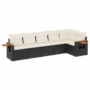 Conjunto de Sofá de Jardín de Ratán para Exteriores con Almacenamiento y Cojines para Muebles de Patio, Diseño Contemporáneo, Color Negro - Product Image 4