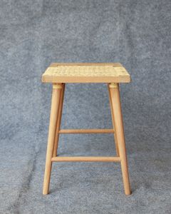 Best Selling Lightweight Arya <b>Stool</b> with Solid Teak Wood Frame and Handcrafted Rattan Weaving Well Sanded Finish for Living Room - Product Image 3