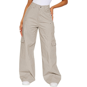 Pantalones Cargo de Alta Calidad para Mujer, Alta Demanda, Logotipo y Color Personalizados para Compradores Mayoristas, Pantalones Cargo con Bolsillos, Estilo Alto - Product Image 6
