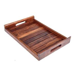 Plateau rectangulaire en bois écologique gravé, support de qualité alimentaire, compatible lave-vaisselle, multifonctionnel, personnalisable, pour boissons et vaisselle - Product Image 1
