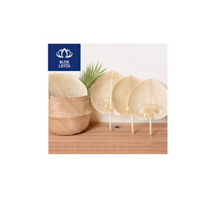 Éventail en fibre de palme écologique de haute qualité, sûr et propre, 100% végétal, idéal pour les cadeaux de mariage et les accessoires de fête, vente directe d'usine - Product Image 1