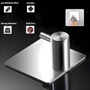 <b>Heavy</b> <b>Duty</b> Waterproof Stainless Steel Adhesive Hooks for Wall and Door-Bathroom Towel and Clothes Hanging - Product Image 4