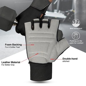 Gants de fitness respirants à demi-doigts pour l'entraînement en salle de sport, la musculation, les exercices, gants de fitness personnalisés avec grip en silicone - Product Image 3