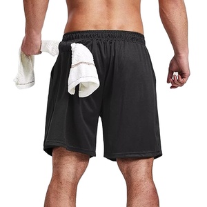 Shorts décontractés en coton pour hommes, avec cordon de serrage, tricotés, unis, taille élastique, confortables pour l'été, personnalisables avec logo, OEM, en gros - Product Image 6