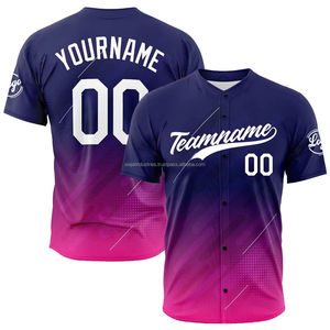 Maillot de baseball noir uni personnalisé maillot de baseball pour hommes chemises boutonnées maillots de baseball de sports d'équipe actifs - Product Image 1