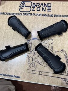 Botas ecuestres BRAND ZONE de cuero charol para caballo, botas de protección para tendones con neopreno de 8 mm y piel sintética para equitación. - Product Image 3