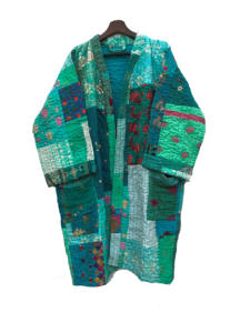 New Arrival Indian Handmade Cotton Patchwork <b>embroidery</b> Khamadiya Kantha kimono Ethnic Boho Style Kantha Kimono Robe for Women - Product Image 2