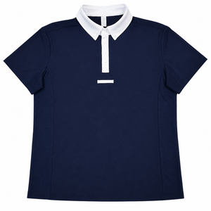 Black White Men Short Sleeve Equestrian Show Shirt Competition Riding <b>Polo</b> Stretch Performance OEM Custom Logo - Product Image 3