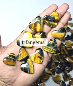 Pierre précieuse naturelle à 100 %, œil de tigre multi-couleurs, taille ovale, cabochon, pierre brute, traitée par cirage/huile, 20-40 mm, vente en gros, quartz poli à la main - Product Image 4