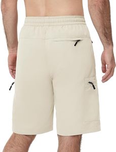 Pantalones Cortos de Golf para Hombre, Premium, Transpirables, de Cintura Media, con Botones, Logotipo Frontal, de Poliéster, Casuales, para Verano, Elásticos, 140g, Tejido - Product Image 1
