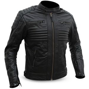 Genuine <b>Sheepskin</b> PU Leather Made Motorbike Motorcycle Wear <b>Jacket</b> Low MOQ Outdoor Sportswear Zipper Up <b>Jackets</b> For Male - Product Image 1