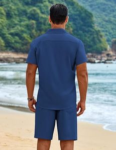 Premium 100% Polyester Men's Summer Acid Wash Breathable Quick Dry Sleeveless Shirt Shorts Set Custom Logo Casual Streetwear Gym - Product Image 3