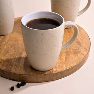 Mug à café en céramique écologique, vente en gros, 300 ml, grande tasse à thé, moderne, luxueux, portable, mug de bureau, cadeaux, maison, beige, blanc - Product Image 3