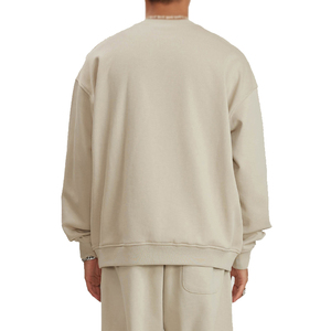 Men's Oversized Crew Neck <b>Sweatshirt</b> Solid <b>Black</b> Cotton Knitted Pullover Casual Autumn Wear Hoodies & <b>Sweatshirts</b> - Product Image 6