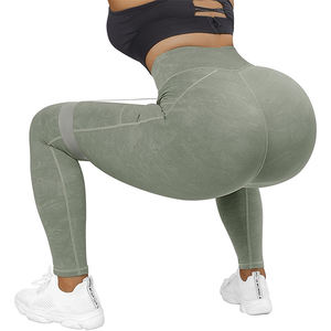Leggings décontractés pour femmes, respirants, tissés, avec poche, séchage rapide et écologiques, en spandex/polyester, pour la gym, le fitness, le yoga, la course à pied - Product Image 3