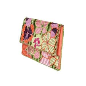 Fancy Seed Beads Beaded Embroidery Clutch <b>Purse</b> With Luxury Pearl Bead Design Beautiful Seed Beads Beaded Embroidery Ladies - Product Image 3