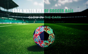 Ballon de football classique jaune et bleu bicolore en cuir PU et mousse EVA taille 5 pour l'entraînement sportif en extérieur - Product Image 2