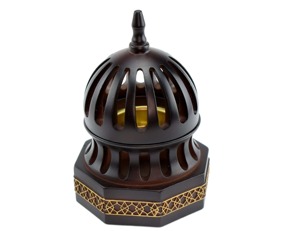 Brûleur d'encens en métal avec bordure dorée, base hexagonale, diffuseur d'aromathérapie, décoration toute saison - Product Image 1