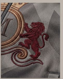 Men Gray Ful Sleeve <b>Tracksuit</b> With Front Embroidery Logo Zipper Closure Sublimation Print 100 Polyester Sporty Style Autumn Wear - Product Image 5
