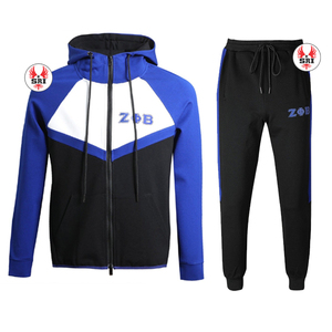 Conjunto Deportivo de Felpa para Mujer, Ropa Casual Urbana de la Hermandad Zeta Phi Beta, Color Azul Sólido con Bordado Blanco, Estilo 1920 - Product Image 5