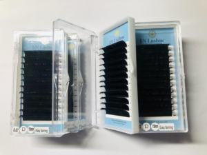 Pestañas de alta calidad Fácil de abanicar 12 líneas 16 líneas Seda Suave Mega Volumen Extensiones de pestañas igualmente y suela caja personalizable - Product Image 2