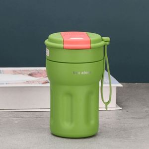 400ml Minimalist Women's High-Fashion Portable Straw Water Bottle <b>Insulated</b> Cup Hexagonal Coffee <b>Mug</b> with Carry Strap - Product Image 5