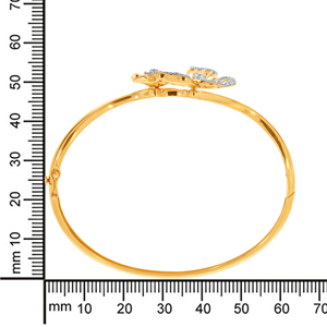 Elegant Rose Gold 14K Lab Grown Diamond Spiral <b>Bangle</b> <b>Bracelet</b> Intricate Circular Design Sparkling Stones Sophisticated Women's - Product Image 4