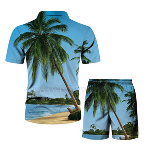 Servicio OEM, Conjunto de Camisa y Pantalones Cortos Estilo Hawaiano, Conjunto de Camisa y Pantalones Cortos Hawaianos de Alta Calidad en Venta - Product Image 2