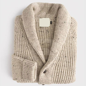 Cardigan pour homme à manches longues, col en V, boutonné devant, en mélange de coton, tricot côtelé, coupe classique, doublure en laine, vêtement décontracté d'hiver - Product Image 5