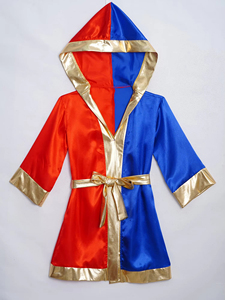 ชุดคลุมมีฮู้ดสีม่วงดำขอบทอง ยูนิเซ็กซ์ สำหรับ MMA ซานด้า ผ้าฝ้ายและโพลีคาร์บอเนต ชุดศิลปะการต่อสู้ สวมใส่สบายทุกฤดูกาล - Product Image 5