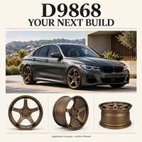 Jantes en aluminium forgé 6061-T6 JTO à 5 branches étoilées, finition bronze satiné, concave profond, 18-22 pouces, 5x108/112/120 pour Audi