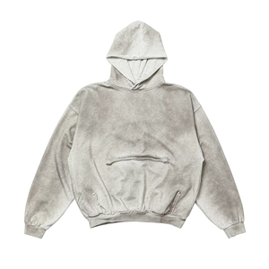 Sudadera con Capucha para Hombre, 100% Algodón, Corte Holgado, Estilo Vintage, Lavado Desgastado con Detalles de Borde Crudo - Product Image 4
