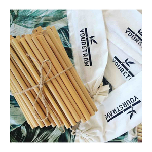 Pailles à boire en bambou de luxe réutilisables 99GD Premium, naturelles, durables, écologiques, 200 mm, pour smoothies, jus, cocktails - Product Image 1