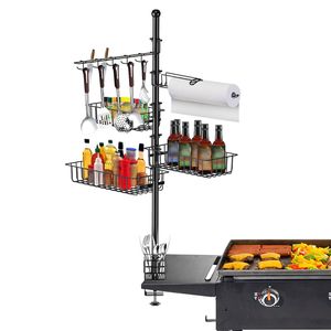 Organizzatore Verticale per Accessori BBQ, Porta Utensili per Griglia, Portarotoli, Ganci e Cestelli, Supporto per Utensili da Barbecue - Product Image 1